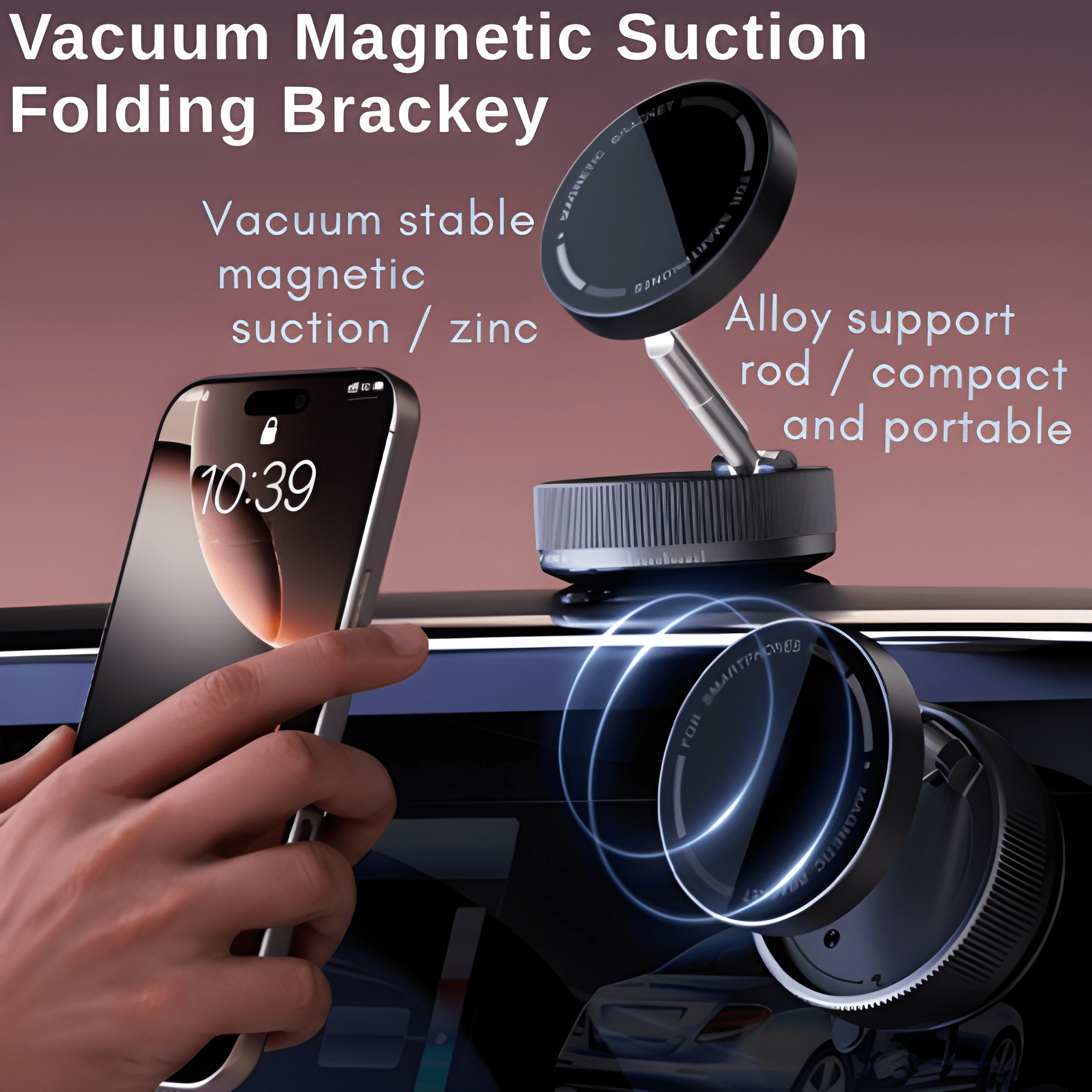 Vacuum magnetic suction folding bracket