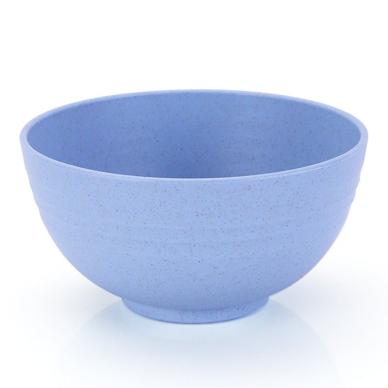 wheat straw cereal bowls light blue on white background