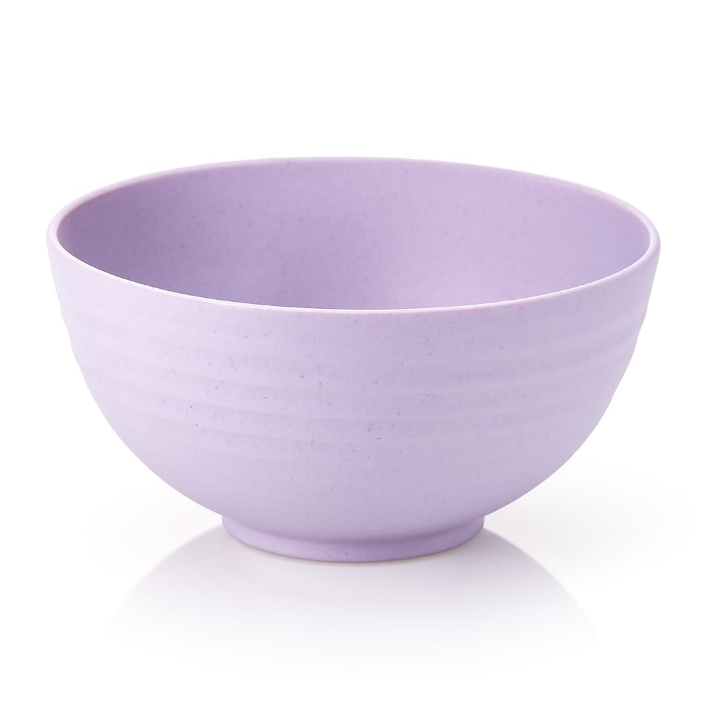 wheat straw cereal bowls purple on wheat background for selling
