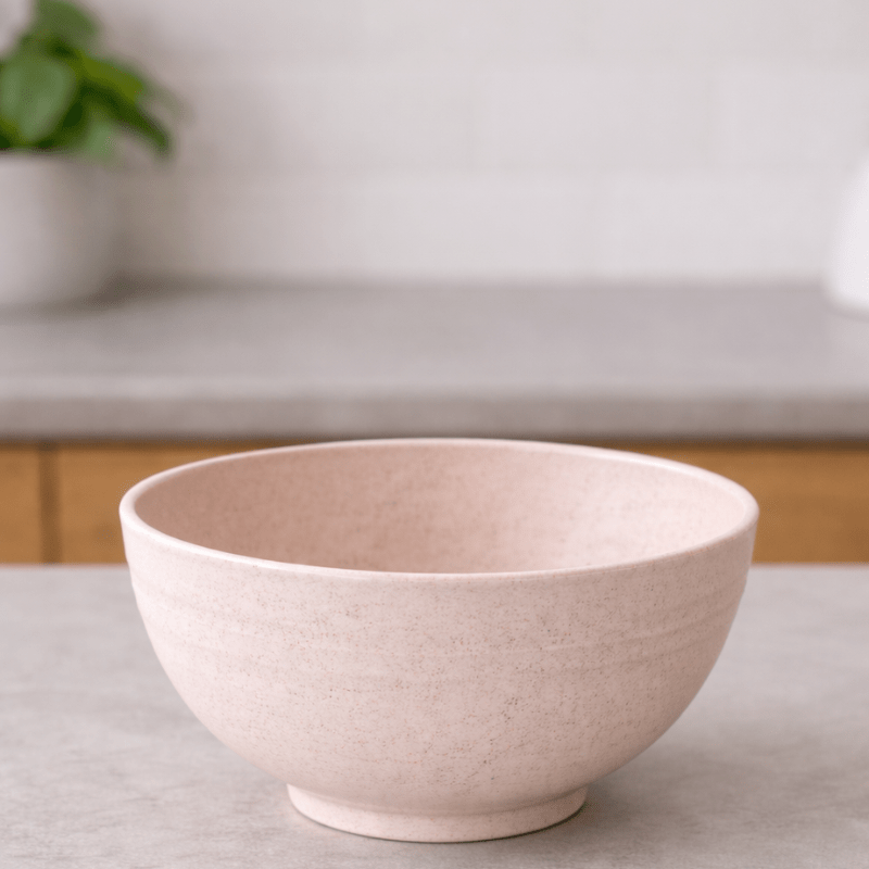 Nordic Beige wheat straw cereal bowl on a neutral background